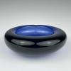 Original blue glass ashtray by Per Lütken for Holmegaard, Denmark, 1962