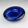 Original blue glass ashtray by Per Lütken for Holmegaard, Denmark, 1962