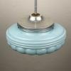 Vintage blue glass pendant lamp, Italy 1950s
