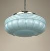Vintage blue glass pendant lamp, Italy 1950s