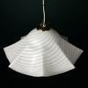 Vintage swirl white Murano glass pendant lamp, Italy 1970s