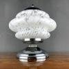 Mid-century white murano glass mushroom table lamp Mazzega Italy 1960s