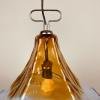 Vintage ice murano glass pendant lamp Italy 70s