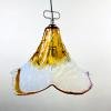 Vintage ice murano glass pendant lamp Italy 70s