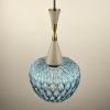 Vintage blue Murano pendant lamp by Stilnovo, Italy 1950s