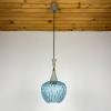 Vintage blue Murano pendant lamp by Stilnovo, Italy 1950s