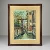 Venice Canal Original Vintage Oil Painting, Italy, 1960s, Signed, Framed