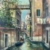 Venice Canal Original Vintage Oil Painting, Italy, 1960s, Signed, Framed