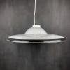 Vintage XL white murano glass pendant lamp Italy 1970s Mid-century lighting XL ceiling lamp