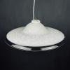Vintage XL white murano glass pendant lamp Italy 1970s Mid-century lighting XL ceiling lamp