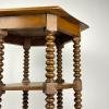 Antique Hexagonal Walnut Side Table, Italy, the Early 20th Century, Bobbin Turned Legs
