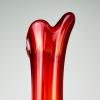Mid-century red glass vase, Italy 1970s