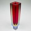 Sommerso red Murano glass vase, style Flavio Poli, Italy 1970s