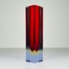 Sommerso red Murano glass vase, style Flavio Poli, Italy 1970s