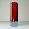 Sommerso red Murano glass vase, style Flavio Poli, Italy 1970s