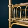 Vintage bamboo & rattan round service bar cart, Italy 1960s