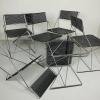 Set of 6 Mid-century stacking metal X-Line Chairs Nuova X line Omli For Magis Italy 1980s Origianl design by Niels Jorgen Haugesen