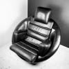 Brutalist black armchair by Boris Krstulović, Yugoslavia, Croatia, 1970s