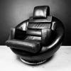 Brutalist black armchair by Boris Krstulović, Yugoslavia, Croatia, 1970s