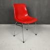 Mid-century red plastic chair Grosfillex France 1980s Set of 3