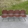 Set of 4 mid-century chrome dining chairs Bologna Italy 1960s Italian modern Gastone Rinaldi Style