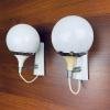 Pair of mid-century white sconces Targetti Sankey Italy 1960s Retro wall lamps space age