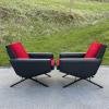 Set of 2 mid-century lounge armchairs Yugoslavia 1970s MCM furniture Retro home decor Original fabric