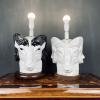 Pair of vintage rare table lamps Ram Head France 1960s