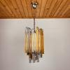 Vintage cascade Murano glass Crystal Prism Chandelier from Venini Italy 1960s