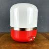 Mid-century Radio Table Lamp by Adriano Rampoldi for Europhon Milan, Italy 1970s Space Age Red White