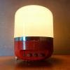 Mid-century Radio Table Lamp by Adriano Rampoldi for Europhon Milan, Italy 1970s Space Age Red White
