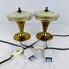 Pair of 2 vintage night lamps Italy 1950s Mid-century modern Space age light UFO table lamps