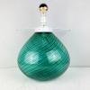 Large Murano green table lamp Italy 1970s Mid-century Italian modern Swirl murano lamp