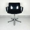 Mid-century plastic chair Modus Office by Osvaldo Borsani for Tecno Italy 1970s black desk swivel chair retro office chair