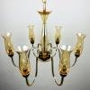 Vintage amber murano chandelier De Majo Italy 1970s Mid-century italian chandelier 6 bulbs