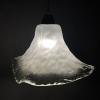 Mid-century ice murano glass pendant lamp Italy 1980s vintage italian lamp