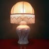 Vintage pearl ceramic table lamp Italy 1970s Retro lighting Mid-century modern