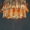 Murano glass Crystal Prism Chandelier Italy 1960s 58 trasparent and amber Triedri prism