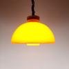 Mid-century orange glass pendant lamp Yugoslavia 1970s space age retro home decor