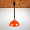 Mid-century orange glass pendant lamp Yugoslavia 1970s space age retro home decor