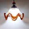 Mid-century amber murano glass pendant lamp Italy 1970s Retro murano chandelier Vintage lighting