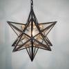 Mid-century brass pendant lamp Star Italy 1950s Space-age Vintage Italian lighting