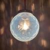 Vintage blue sphere ball pendant lamp Italy 1960s Mid-century italian lighting
