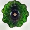 Vintage green murano glass pendant lamp Romano Mazzega Italy 1930s