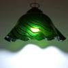 Vintage green murano glass pendant lamp Romano Mazzega Italy 1930s