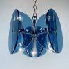 Mid-century blue pendant lamp Veca Fontana Arte Italy 1960s Space age sputnik atomic design Italian chandelier