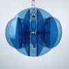 Mid-century blue pendant lamp Veca Fontana Arte Italy 1960s Space age sputnik atomic design Italian chandelier