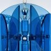 Mid-century blue pendant lamp Veca Fontana Arte Italy 1960s Space age sputnik atomic design Italian chandelier