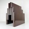 KARTELL brown magazine rack with 6 compartments by Giotto Stoppino for Kartell model 4675 Italy 1970s