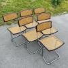 Set of 6 mid-century cane dining chairs Cesca style Italy '80s Cantilever Office Dining Chair Bauhaus Modern